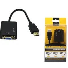 GENERICO - Adaptador Convertidor Hdmi Macho a Vga Macho Auxiliar