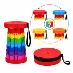 GENERICO - Banco Plegable Retráctil Portátil Multiusos para Camping Pesca Viajes Color Aleatorio
