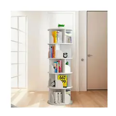 EVERSO - Biblioteca Giratoria 360° de Piso 5 Niveles Estante Organizador para Libros