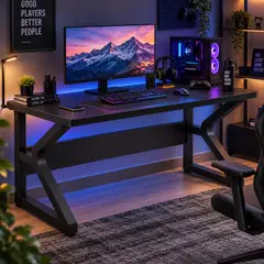 GENERICO - Escritorio Gamer Moderno para PC y Consola Ergonómico