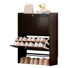 GENERICO - Zapatera Tipo Gabinete  Doble Nivel  Compacta y Moderna