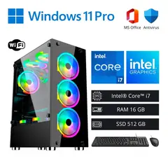 INTEL - Computadora PC Gamer Intel Core i7 4,00 GHz 16GB RAM 512GB SSD WiFi