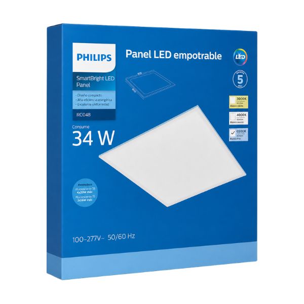 Panel LED Philips Empotrable Premium 34W 60x60