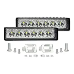 JET - Set De Faros Tipo Barra 6 Leds Tunelight 24w Universales