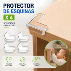 GENERICO - Pack x4 Protector De Esquinas PVC Reforzado Antigolpes Seguridad Para Bebés