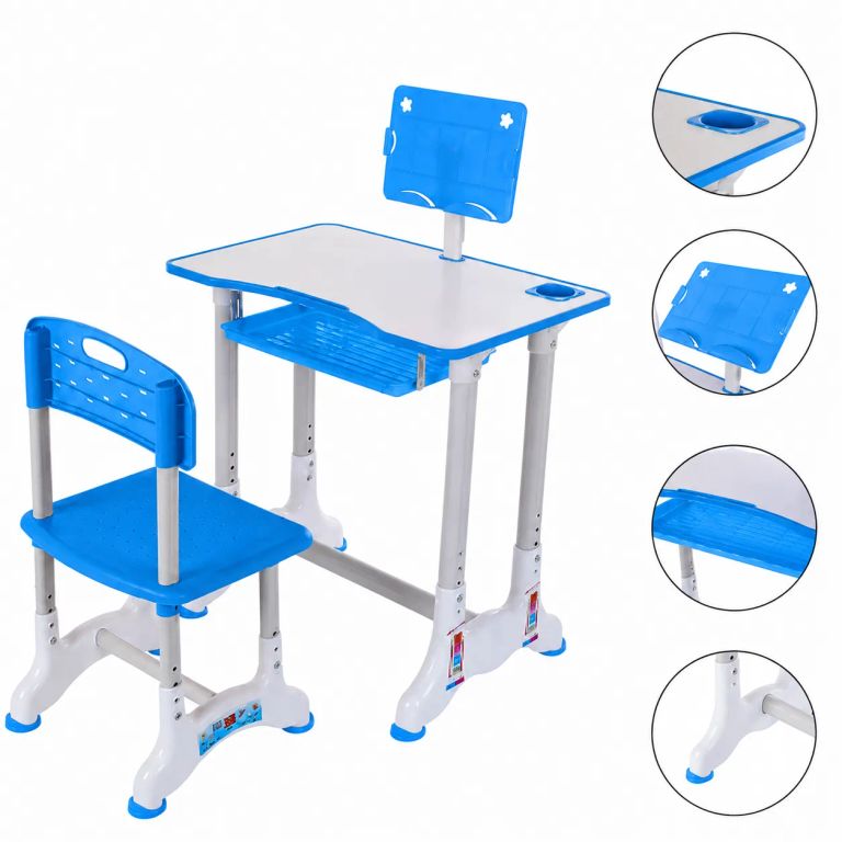 Juego de Escritorio y Silla Multifuncional para Niños Celeste