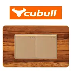 CUBULL - INTERRUPTOR DOBLE COLOR MADERA MARCA CUBULL MODELO A4-007