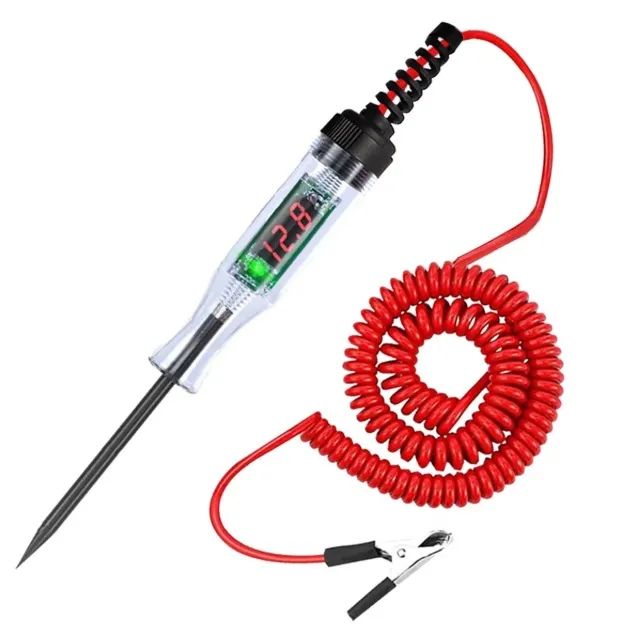 Probador de Voltaje Automotriz Digital 6V-24V DC con Pantalla LED para Diagnóstico Eléctrico