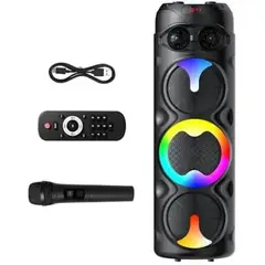 GENERICO - Parlante Karaoke Sing-e Portátil Bluetooth de 60W Con control y 1 Micrófono 8" Luces LED