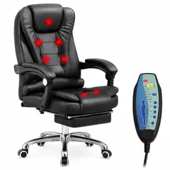 GENERICO - Silla Gerencial Ergonómica con 7 Vibromasajes Premium Reclinable y Ajustable color Negro