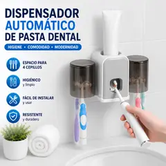 GENERICO - Dispensador Automático De Pasta Dental Organizador Multifuncional De Pared Baño Para Cepillos De Dientes