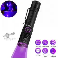 OEM - Linterna Uv 365 Zoom Ipx5 Usb C Litio Detector Profesional Peritos Minerales