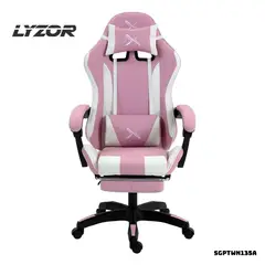 GENERICO - Silla Gamer Lyzor con Posapiés SGTWN135A ROSADO