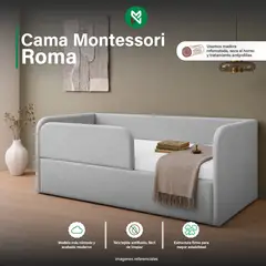 MUEBLES MACRUMO - Cama Montessori Roma 1 plz - Gris Claro