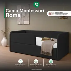 MUEBLES MACRUMO - Cama Montessori Roma 1 plz - Negro