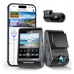 GENERICO - VIOFO A229 Plus Cámara Dash Cam Frontal y Trasera 2K HDR STARVIS 2 WiFi 5GHz GPS Dual