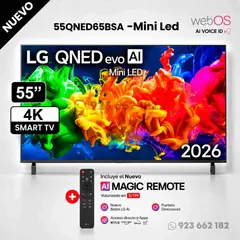 LG - Televisor 55 LG QNED 4K MiniLED QNED65BSA WebOs