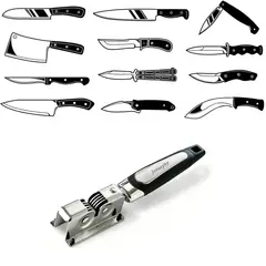 GENERICO - Afilador De Tijeras Cuchillos De Acero Inoxidable Plateado