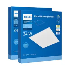 PHILIPS - Panel LED Philips Empotrable Premium 34W 60x60 - Set de 2 Unidades