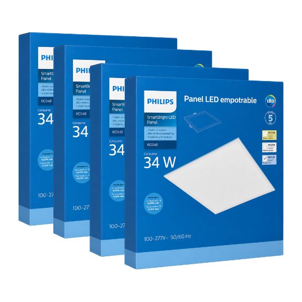 Panel LED Philips Empotrable Premium 34W 60x60 - Set de 4 Unidades