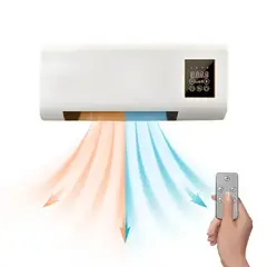 GENERICO - Calefactor de Pared 1800W Frío Tipo Ventilador y Aire Caliente con Control Remoto