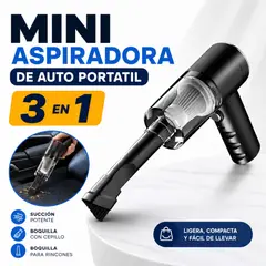 GENERICO - Mini Aspiradora Inalámbrica 3 en 1 Potente Para Auto, Hogar y Oficina