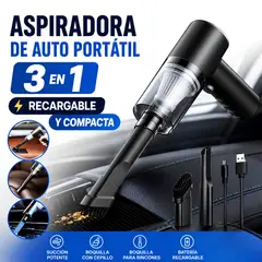 GENERICO - Mini Aspiradora Para Auto Inalámbrica 3 en 1 Recargable USB De Alta Potencia