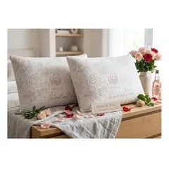 GENERICO - PACK DE ALMOHADAS GEMELAS AROMATICA ROSA PREMIUM  TAMAÑO 2 PLAZAS