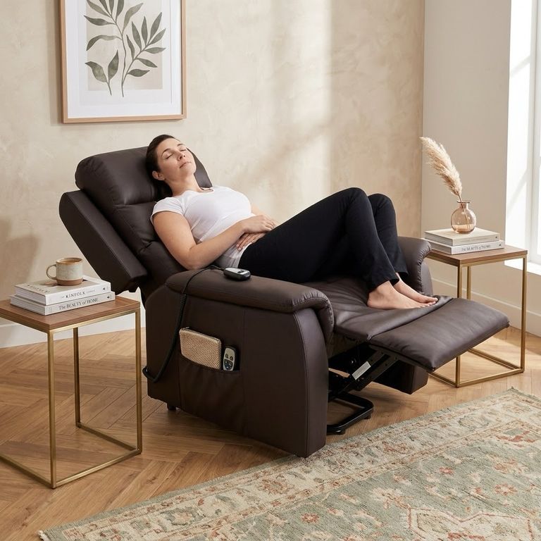 Sillón de gravedad 0 con soporte lumbar - THERALIFT BROWN