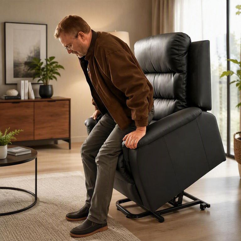 Sillón Vibratorio de 8 puntos con sistema Powerlift Theralift NOIR