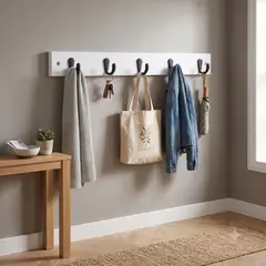 GENERICO - Percheros de Pared Li Hua Blanco 5 Ganchos Muebles Gaudi
