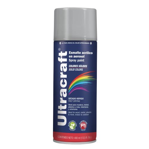 Esmalte acrílico en aerosol, plata 400 ml, 40023/Ultracraft-2UNIDADES