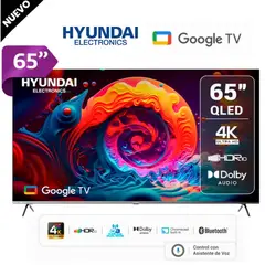 HYUNDAI - Televisor Hyundai  65" HYLED6513 GOOGLE TV UHD 4K QLED Gris