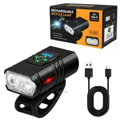 ROHS - Linterna LED Para Bicicleta Recargable Con 6 Modos Y Soporte