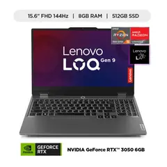 LENOVO - Laptop IA Lenovo LOQ 15.6" FHD 144Hz AMD Ryzen 5 512GB 8GB RTX 3050