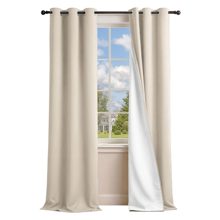 CORTINA BLACKOUT 2 PAÑOS TEXTURA 140x225 - Beige