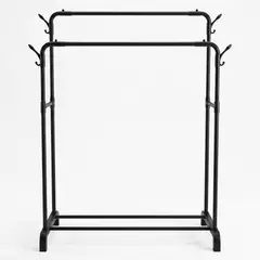 GENERICO - Colgador Doble Metalico Organizador De Ropa Perchero Negro Estante
