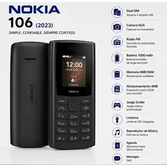 Nokia - TELEFONO Nokia 106 (2023) 4MB 4MB Negro