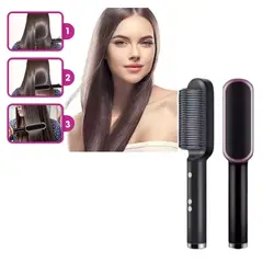 OEM - Cepillo Alisador Eléctrico Profesional 2 en 1 con Control de Temperatura Antifrizz