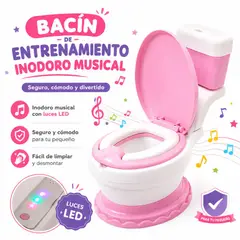 GENERICO - Bacín de Entrenamiento - Inodoro Musical ROSA