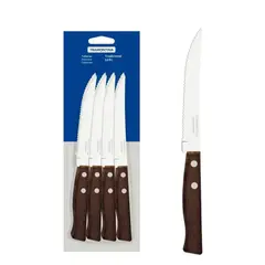 TRAMONTINA - SET DE CUCHILLOS CHURRASCO  12 PIEZAS TRADICIONAL TRAMONTINA  MANGO MADERA