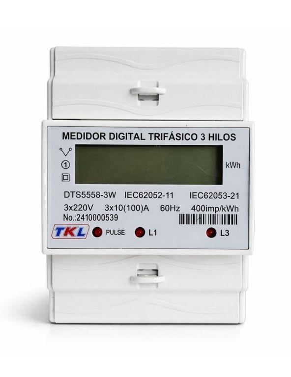 MEDIDOR DIGITAL TRIFASICO 3 HILOS TKL PARA RIEL DIN
