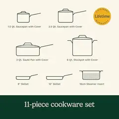 CUISINART - Set Ollas Cuisinart 11 Piezas Antiadherente Ceramica XT Negro