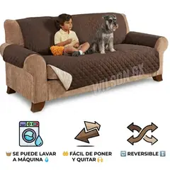 OEM - Cobertor Protector de Sofá Asiento Reversible de 3 Cuerpos para Mascotas Niños