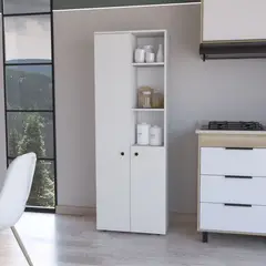 TUHOME - Mueble Alacena 2 Puertas Konik Blanco 170,0x60,0x30,0 Cm