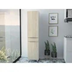TUHOME - Alacena De Cocina 2 Puertas 1 Cajon Melia Rovere Y Blanco 180,0x40,0x40,0 Cm