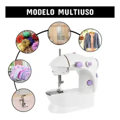 GENERICO - MINI MAQUINA DE COSER PORTATIL CON PEDAL A CORRIENTE O PILA