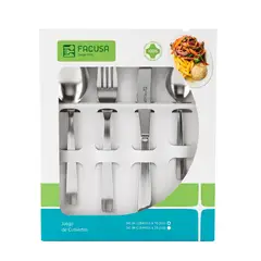FACUSA - Set de Cubiertos Facusa de 16 Piezas en Acero Inoxidable Color Plateado