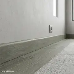PAZART MUEBLES - ZOCALO POLIESTIRENO CURVO COLOR GRIS CLARO DE 7CM 2.4M