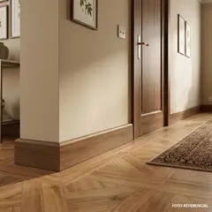 PAZART MUEBLES - ZOCALO POLIESTIRENO CURVO ROBLE OSCURO DE 7CM 2.4M